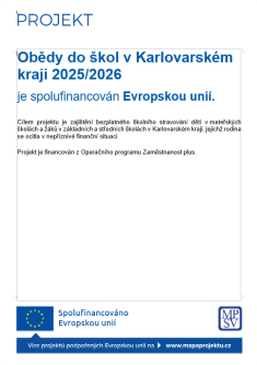 Obědy do škol v Karlovarském kraji 2025/2026